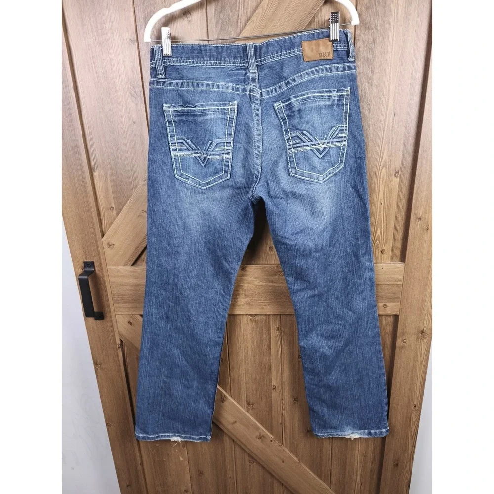 BKE Jake Jeans Mens 32x30 Blue Distressed‎ Stretch Denim